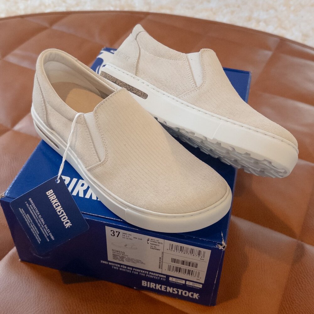 Birkenstock Oswego Suede Antique White Size EU 37
